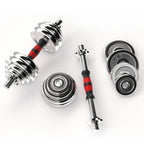 20kg Cast Iron Adjustable Dumbbell & Barbell Set