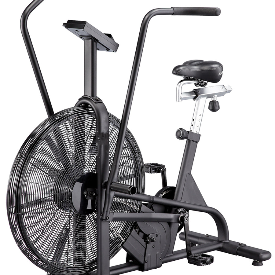Black air bike with fan on a white background