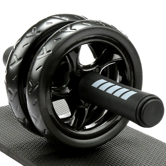 Advanced Double-Wheel Ab Roller with Knee Pad - Rebound Design for Core Training - High-Density Knee Mat Included - Silent Non-Slip Wheels with Ergonomic Handles - Complete Core Workout Solution