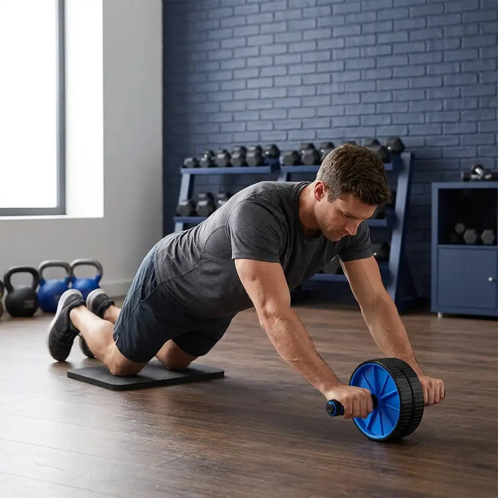 Double-Wheel Ab Roller with Knee Pad