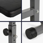 Adjustable Weight Bench with Dip Station & Barbell Rack