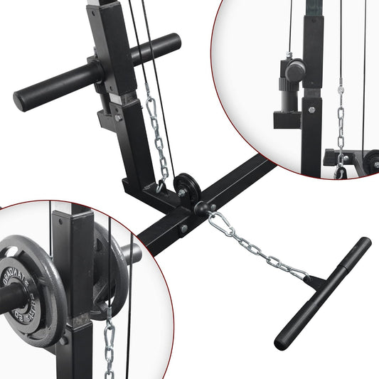 Professional Power Multi Cage with Cable Pulley System - Adjustable Heavy Duty Strength Training Rack - Complete Home Gym Station with Pull-Up Bar & Safety Spotters - Commercial Grade Steel Frame