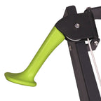 Close-up of a green levershaft on a mechanical component.