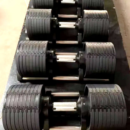 Round Adjustable Dumbbell – Solid Steel Weight | Single Unit | 24kg to 45kg Options | Rotatory Adjustment | Scratch-Resistant Home Gym Dumbbell