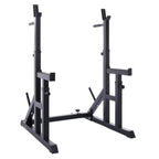 Heavy-Duty Adjustable Squat & Bench Press Rack with Dip Bars