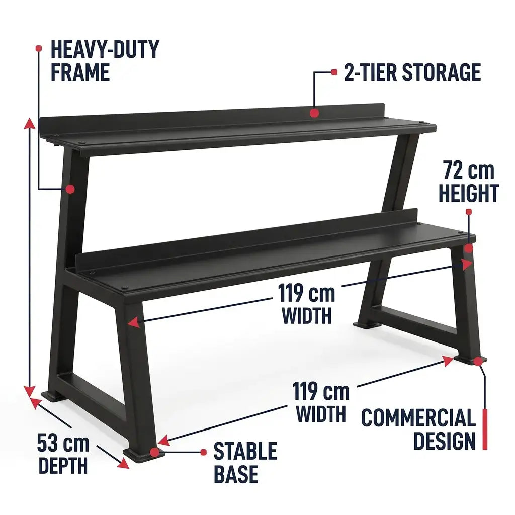 Commercial 2-Tier Kettlebell Rack