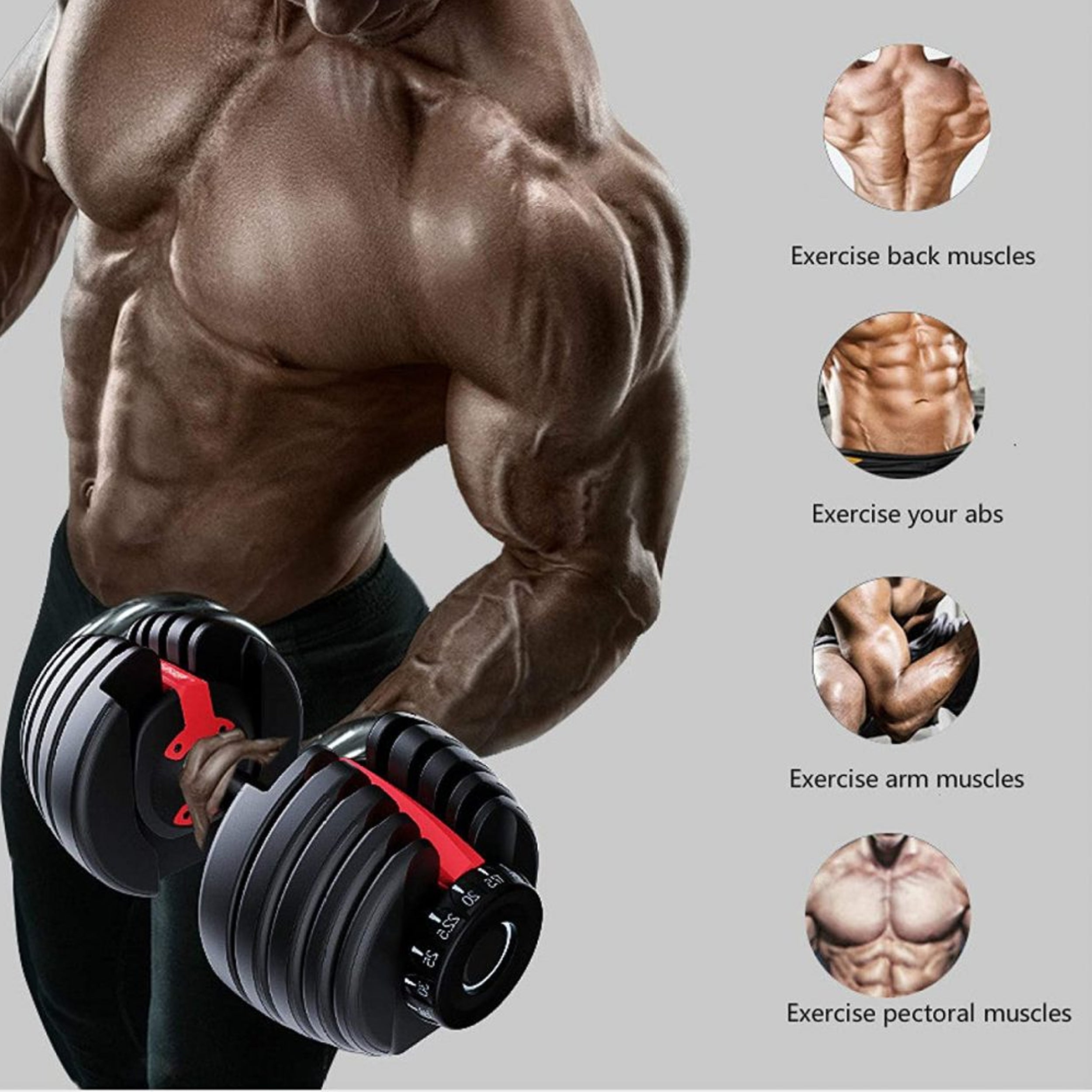 24kg Adjustable 15-in-1 Dumbbell for Home Strength Training