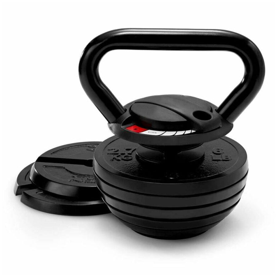 7-in-1 Adjustable Kettlebell Weight Set  to 18kg - Quick-Change Weighted Fitness System - Cast Iron Strength Training Equipment - Space-Saving Home Gym Essential for Full Body Workouts