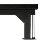 Black metal bracket on a white background