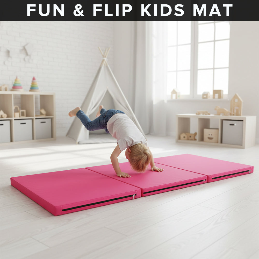 Tri-Fold Extra Thick Yoga & Gym Exercise Mat, 6FT Non-Slip Foam