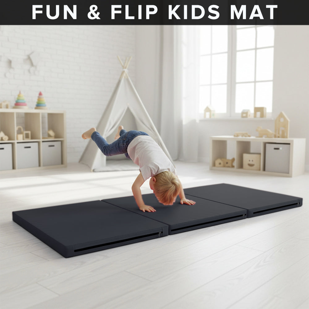 Tri-Fold Extra Thick Yoga & Gym Exercise Mat, 6FT Non-Slip Foam