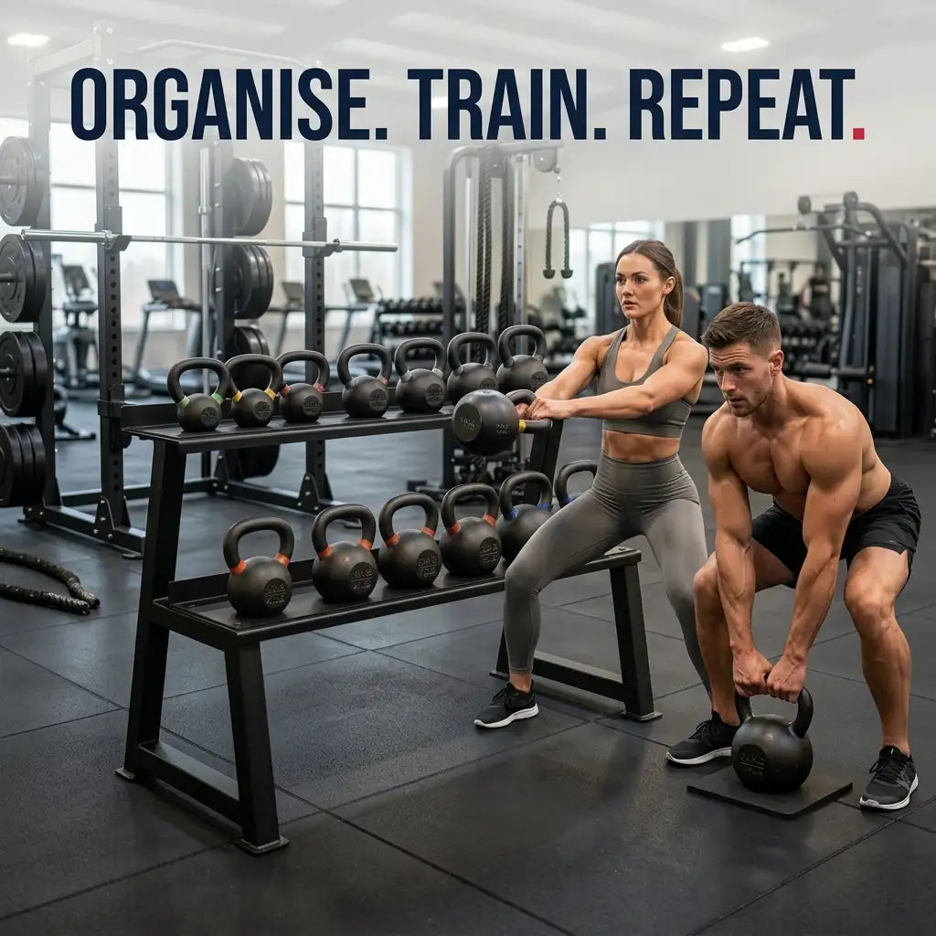 Commercial 2-Tier Kettlebell Rack