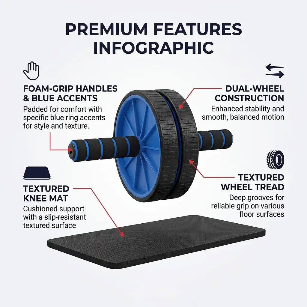 Double-Wheel Ab Roller with Knee Pad
