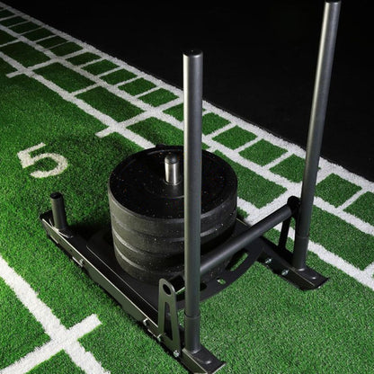 Commercial Power Sled with 10m Sprint Mat – Heavy-Duty Push/Pull Training Sled for Strength, Speed & Agility | Olympic Plate Compatible | Folding & Compact Design