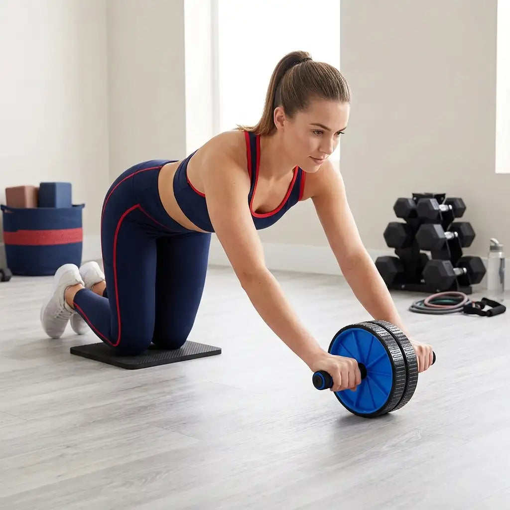 Double-Wheel Ab Roller with Knee Pad