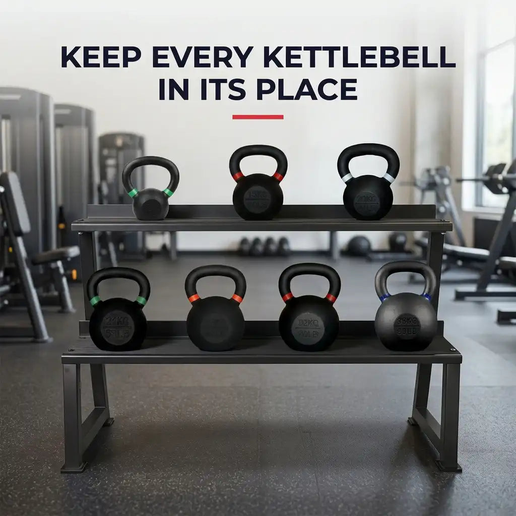 Commercial 2-Tier Kettlebell Rack