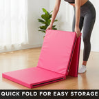Tri-Fold Extra Thick Yoga & Gym Exercise Mat, 6FT Non-Slip Foam