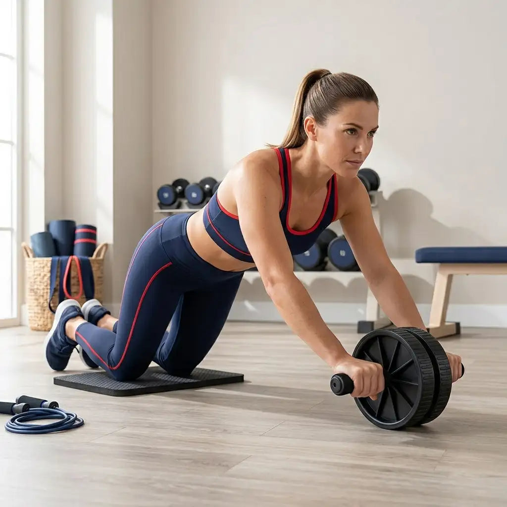 Double-Wheel Ab Roller with Knee Pad