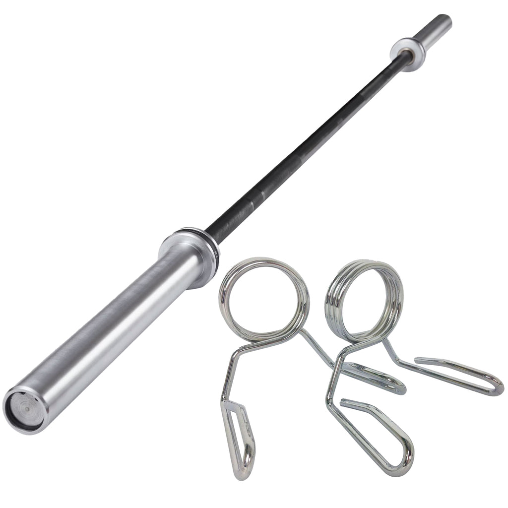 Premium Olympic 2" Barbell with Spring Collars for Training