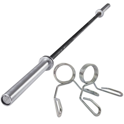 Premium Olympic 2-inch Barbell - Multiple Lengths (4ft-7ft) with Spring Collars - Professional Strength Training Bar - Standard Olympic Sleeve for Weight Plates - Durable Steel Construction