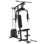 Black home gym equipment on a white background