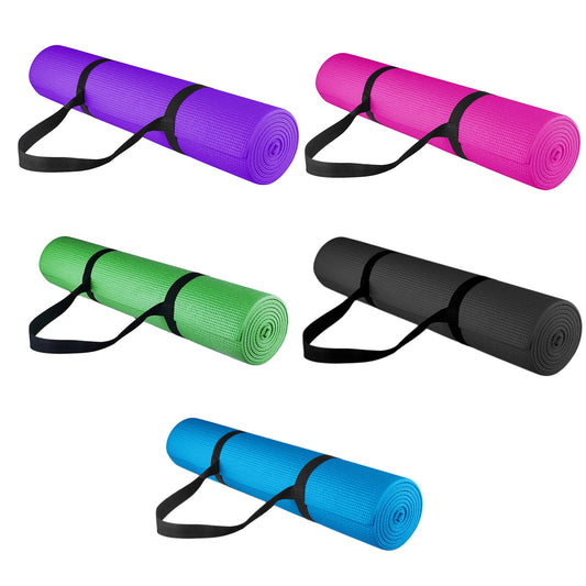 Extra Thick 15mm Non-Slip Yoga Mat - Premium NBR Foam Exercise Mat with Nylon Strap - Eco-Friendly Cushioned Fitness Mat for Yoga, Pilates, Stretching and Home Workouts - Anti-Tear Surface