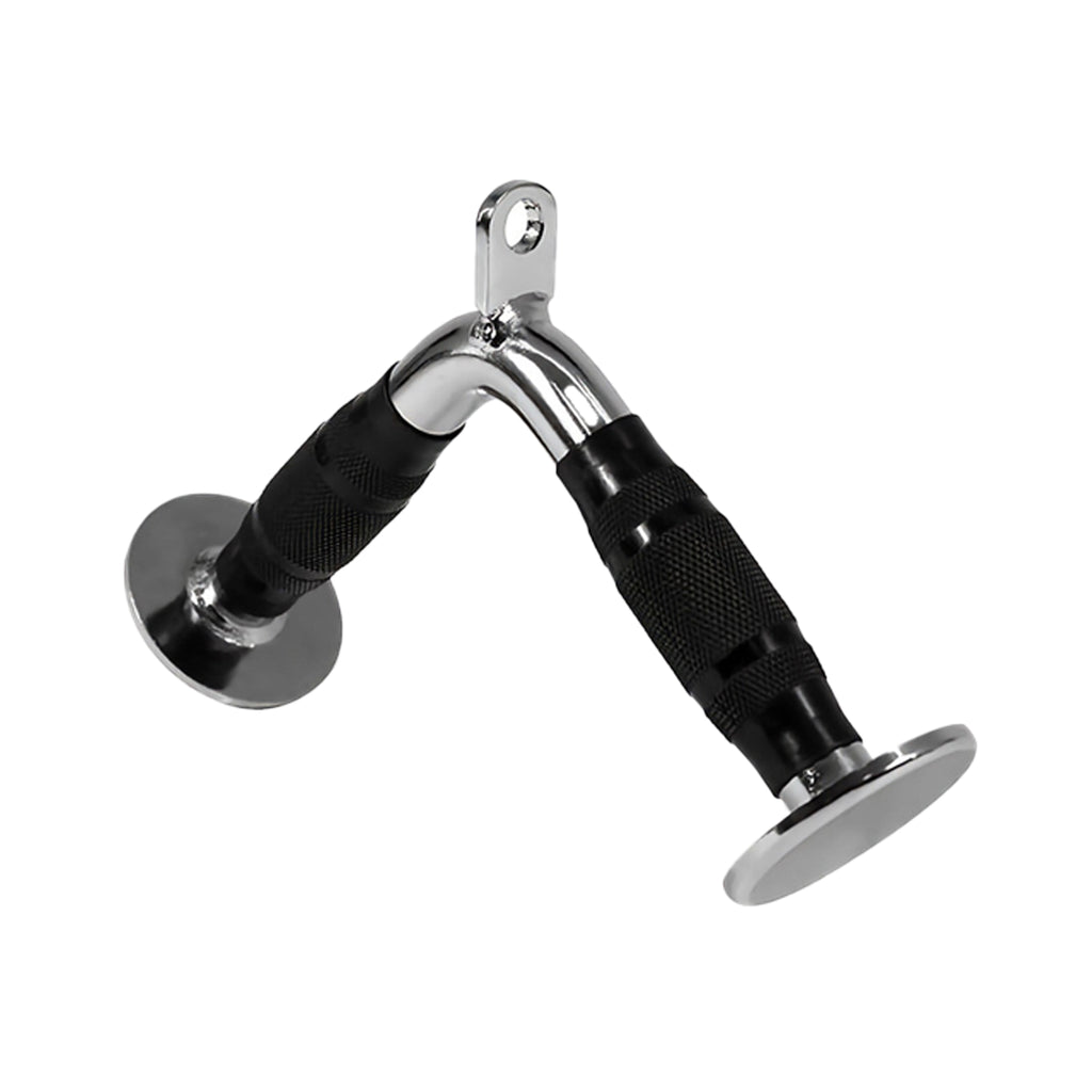 Chrome and black grab bar on a white background