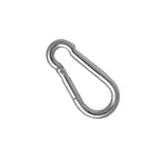 Metal carabiner on a white background