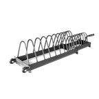 Horizontal Weight Plates Rack with Rolling Wheels & Barbell Holders