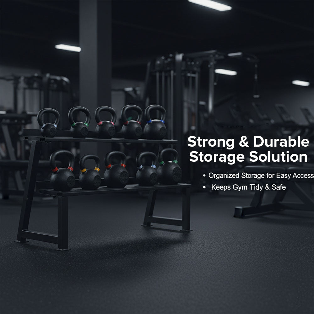Commercial 2-Tier Kettlebell Rack