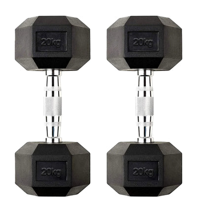 Premium Rubber-Coated Hex Dumbbells - Professional Grade Anti-Roll Design for Home and Commercial Strength Training 2.5kg-60kg