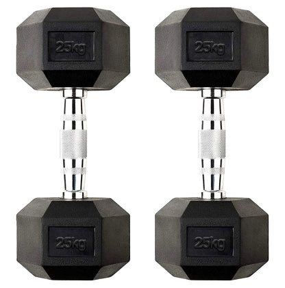 Premium Rubber-Coated Hex Dumbbells - Professional Grade Anti-Roll Design for Home and Commercial Strength Training 2.5kg-60kg