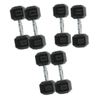 Hex Dumbbells 2.5–15kg with Rack