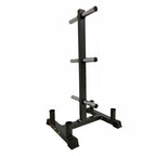 Black metal pull-up bar stand on a white background