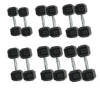 Hex Dumbbell Set 2.5–30kg with Rack