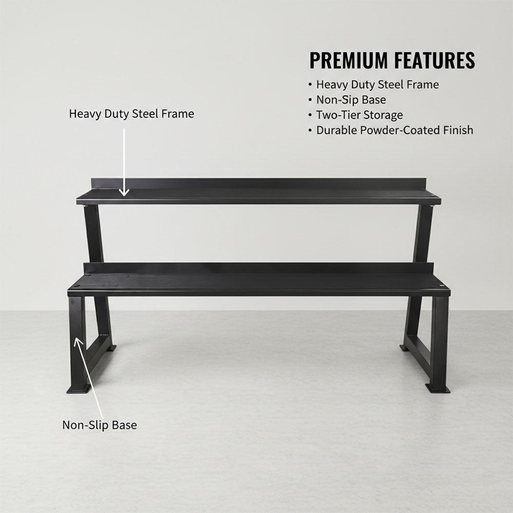 Commercial 2-Tier Kettlebell Rack