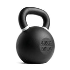 A matte black 40kg kettlebell with a white accent band and embossed weight markings, shown on a clean white background.