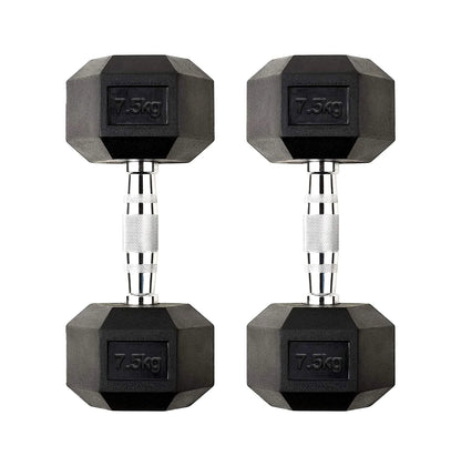 Premium Rubber-Coated Hex Dumbbells - Professional Grade Anti-Roll Design for Home and Commercial Strength Training 2.5kg-60kg