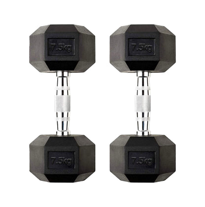Premium Rubber-Coated Hex Dumbbells - Professional Grade Anti-Roll Design for Home and Commercial Strength Training 2.5kg-60kg