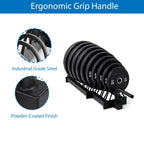 Horizontal Weight Plates Rack with Rolling Wheels & Barbell Holders