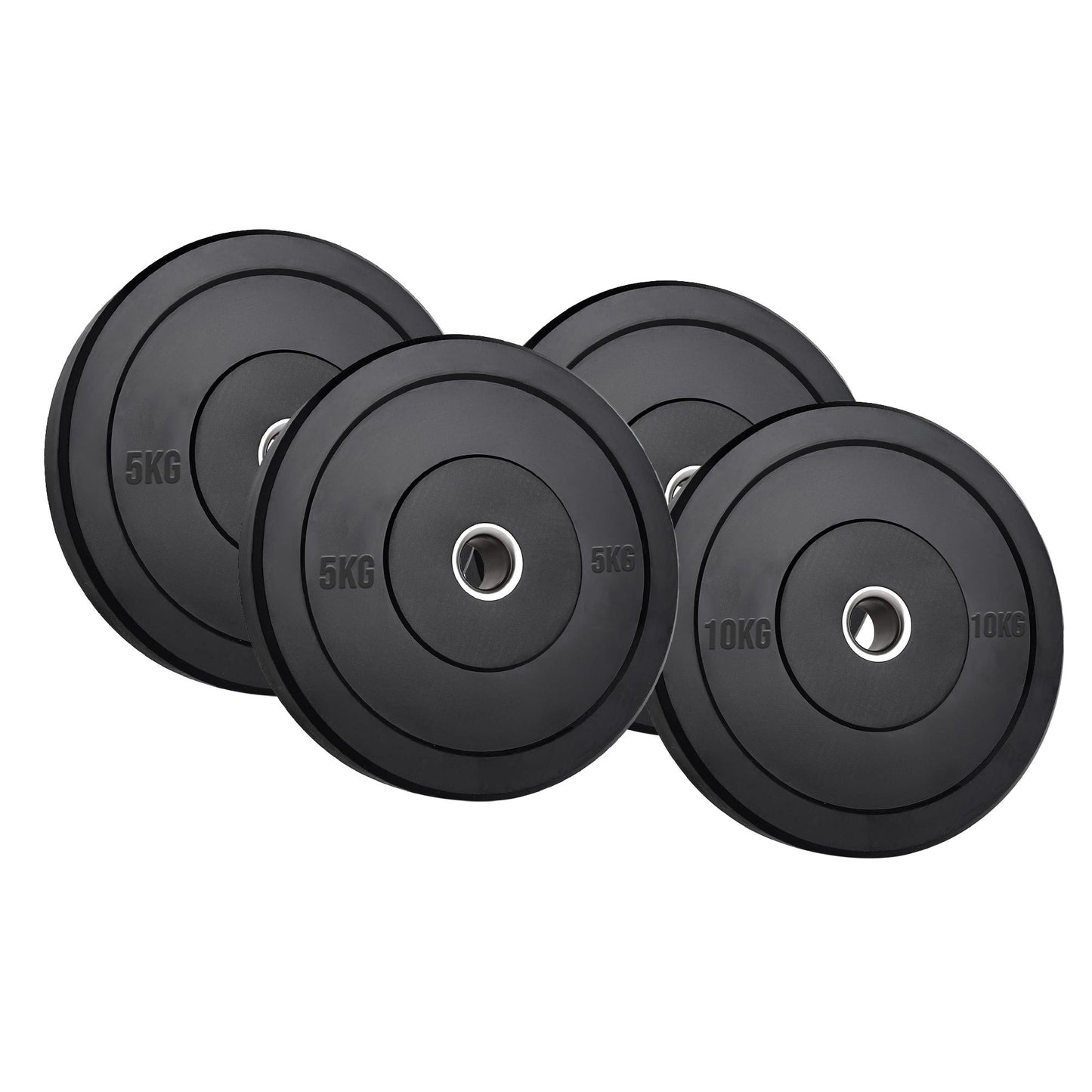 Olympic Bumper Plates – Black Hi-Temp Crumb Rubber Discs | 2” Stainless Steel Insert | Sold in Pairs or Sets with 4ft/5ft/6ft/7ft Barbell | Durable Barbell Weight Plates for Home Gym