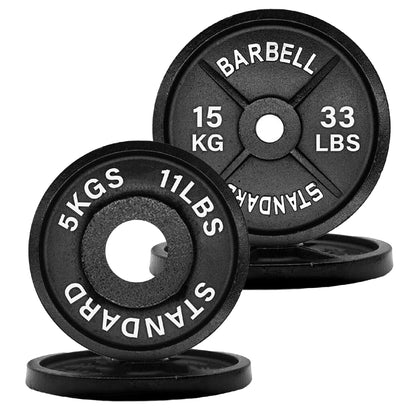 Olympic 2" Cast Iron Weight Plates – Pairs & Sets with 4ft/5ft/6ft/7ft Barbell Options | Standard Fit for Strength Training, Deadlifts & Home Gym Workouts