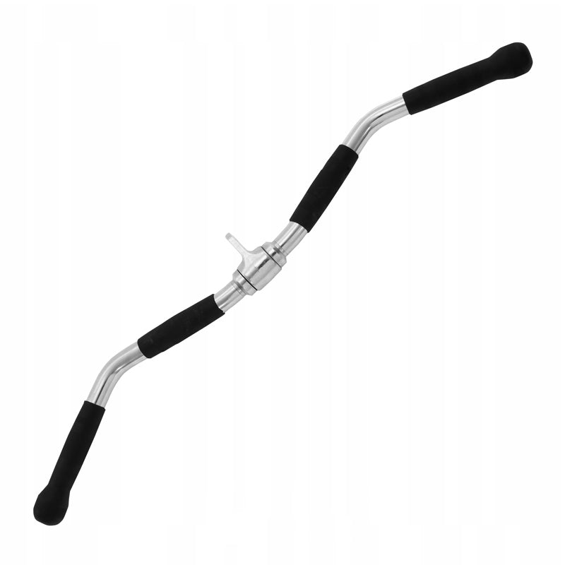 Barbell with black grips on a white background