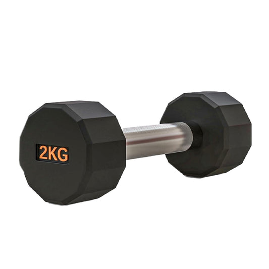 Round Hex Dumbbell – Rubber-Coated 12-Sided Free Weights | Single, Pair or Set | Non-Slip Steel Handle | Durable Sports Dumbbell for Home Gym Fitness