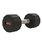 Round Hex Dumbbell Rubber-Coated with Non-Slip Handle