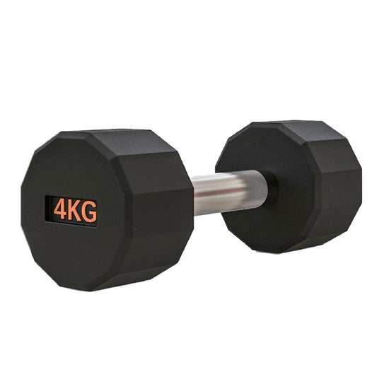 Round Hex Dumbbell – Rubber-Coated 12-Sided Free Weights | Single, Pair or Set | Non-Slip Steel Handle | Durable Sports Dumbbell for Home Gym Fitness