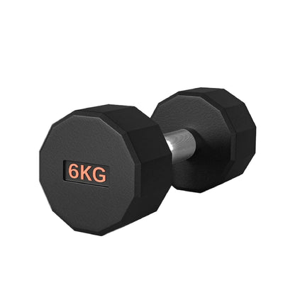 Round Hex Dumbbell – Rubber-Coated 12-Sided Free Weights | Single, Pair or Set | Non-Slip Steel Handle | Durable Sports Dumbbell for Home Gym Fitness