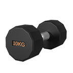 Round Hex Dumbbell Rubber-Coated with Non-Slip Handle