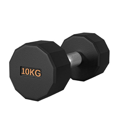 Round Hex Dumbbell – Rubber-Coated 12-Sided Free Weights | Single, Pair or Set | Non-Slip Steel Handle | Durable Sports Dumbbell for Home Gym Fitness