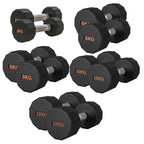 Round Hex Dumbbell Rubber-Coated with Non-Slip Handle